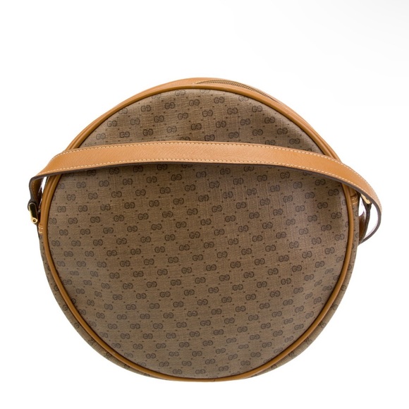 Gucci Round Canteen Crossbody Bag Vintage Rare Micro GG Circle Messenger XL - Picture 7 of 17